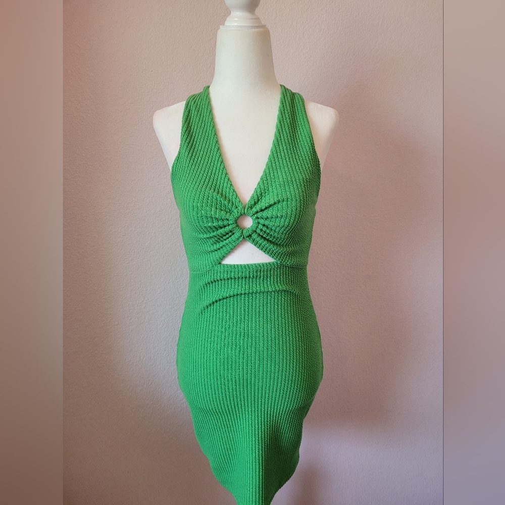 Y2K halter green dress